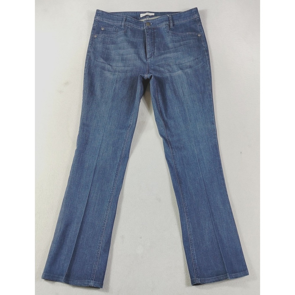 J. Jill Smooth Fit Barely Bootcut Jeans Womens 12 Blue Mid Rise Stretch Denim